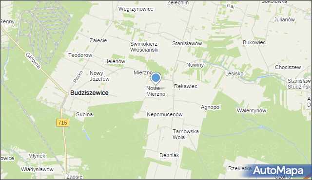 mapa Nowy Rękawiec, Nowy Rękawiec na mapie Targeo